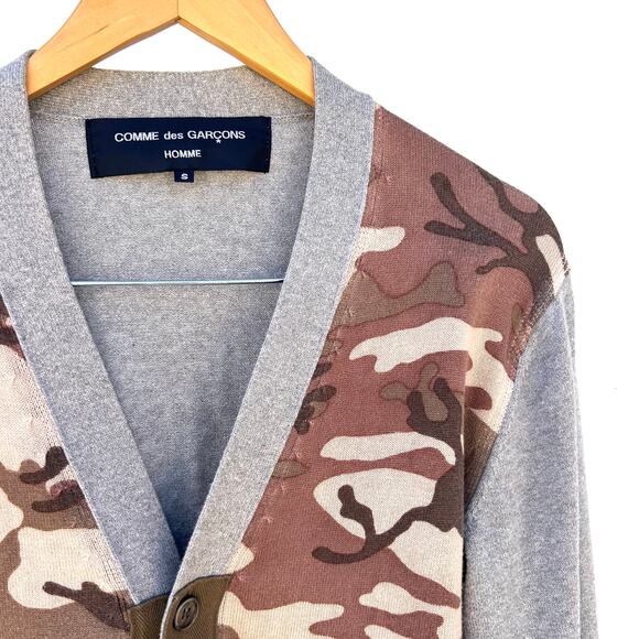 Comme Des Garçons Homme Men’s Camouflage Cardigan Sweater Small Cotton CDG - Picture 5 of 11